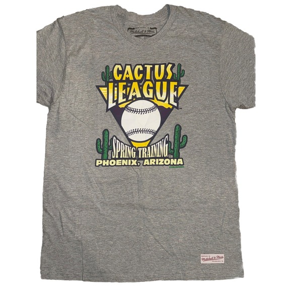 Mitchell & Ness Mens T-Shirt Large Gray Cotton Cactus League Milwaukee Brewers - Picture 2 of 7